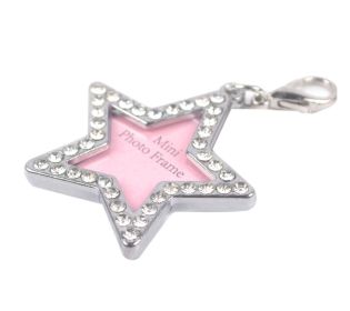 Pet Star Shape Rhinestone Writable Name ID Tags for Dogs