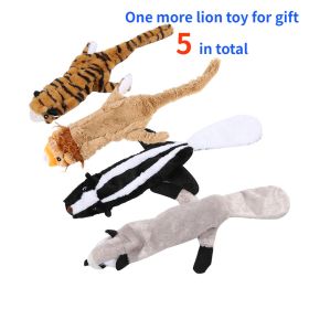 Dog Squeaky Toys; No Stuffing Plush Chew Toy for Small Medium Dogs Puppy Aggressive Chewers Large Breed; 5 Pack Cute Animal; Tough Durable Teething