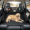 Waterproof Dog Hammock for Car Back Seat Extender Hard Bottom 58 Inch Dog Seat Cover for SUV Truck Black