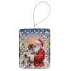 German Shorthaired Pointer with Santa Claus Porcelain Ornament Christmas Tree Hanging Decorations for Home Christmas Holiday, Rectangle, Gift