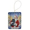 Black Pomeranian with Santa Claus Porcelain Ornament Christmas Tree Hanging Decorations for Home Christmas Holiday, Rectangle, Gift, Multicolor