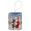 Scottish Terrier with Santa Claus Porcelain Ornament Christmas Tree Hanging Decorations for Home Christmas Holiday, Rectangle, Gift, Multicolor
