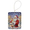 Italian Greyhound with Santa Claus Porcelain Ornament Christmas Tree Hanging Decorations for Home Christmas Holiday, Rectangle, Gift, Multicolor