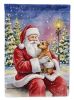 Norfolk Terrier with Santa Claus House Flag Large Porch Sleeve Pole Decorative Outside Yard Banner Artwork Wall Hanging, Polyester, House Size