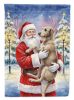 Scottish Deerhound with Santa Claus House Flag Large Porch Sleeve Pole Decorative Outside Yard Banner Artwork Wall Hanging, Polyester, House Size