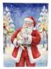 Cream and White Cat with Santa Claus House Flag Large Porch Sleeve Pole Decorative Outside Yard Banner Artwork Wall Hanging, Polyester, House Size