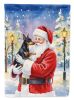 Manchester Terrier with Santa Claus House Flag Large Porch Sleeve Pole Decorative Outside Yard Banner Artwork Wall Hanging, Polyester, House Size