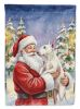 Bull Terrier with Santa Claus House Flag Large Porch Sleeve Pole Decorative Outside Yard Banner Artwork Wall Hanging, Polyester, House Size
