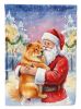 Chow Chow with Santa Claus House Flag Large Porch Sleeve Pole Decorative Outside Yard Banner Artwork Wall Hanging, Polyester, House Size, Multicolor