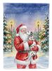 Dalmatian with Santa Claus House Flag Large Porch Sleeve Pole Decorative Outside Yard Banner Artwork Wall Hanging, Polyester, House Size, Multicolor