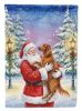 Irish Setter with Santa Claus House Flag Large Porch Sleeve Pole Decorative Outside Yard Banner Artwork Wall Hanging, Polyester, House Size