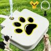 Step Activated Dog Water Dispenser, Outdoor Pet Drinking Fountain with 2-Way Water Splitter, Iron Build for Backyard Garden Use