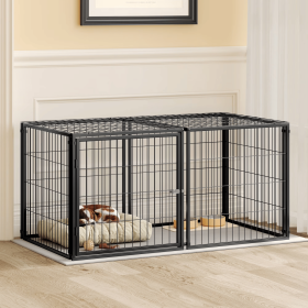 48" Dog Cage, Dog Kennel for Medium Dogs Puppy/Dog Playpen with Top
