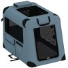 Pet Carrier for Small Medium Cats Dogs Up to 44 LBS Collapsible Pets Travel Carriers with Removable Mat Mesh Doors Blue