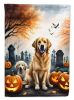 Golden Retriever Spooky Halloween House Flag Large Porch Sleeve Pole Decorative Outside Yard Banner Artwork Wall Hanging, Polyester, House Size