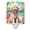NEW Goldendoodle Luau Ceramic Night Light Compact, UL-Certified, Ideal for Bedroom, Bathroom, Nursery, Hallway, Kitchen, 6x4x3, Multicolor
