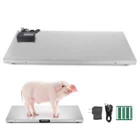 1100Lbs x 0.2Lbs Digital Livestock Scale Large Pet Vet Scale Stainless Steel Platform Electronic Postal Shipping Scale Heavy Duty Large Dog Hog Sheep