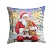 Boykin Spaniel with Santa Claus Throw Pillow Decorative Indoor Outdoor Accent Cushion for Couch, Bed or Patio, 14Hx14W