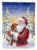 Dachshund with Santa Claus House Flag Large Porch Sleeve Pole Decorative Outside Yard Banner Artwork Wall Hanging, Polyester, House Size, Multicolor