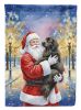 Newfoundland with Santa Claus House Flag Large Porch Sleeve Pole Decorative Outside Yard Banner Artwork Wall Hanging, Polyester, House Size