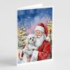 Bichon Frise with Santa Claus Greeting Cards Pack of 8 Blank Cards with Envelopes Whimsical A7 Size 5x7