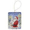 Maltese with Santa Claus Porcelain Ornament Christmas Tree Hanging Decorations for Home Christmas Holiday, Rectangle, Gift, Multicolor