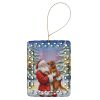 Irish Setter with Santa Claus Porcelain Ornament Christmas Tree Hanging Decorations for Home Christmas Holiday, Rectangle, Gift, Multicolor