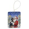 Doberman Pinscher with Santa Claus Porcelain Ornament Christmas Tree Hanging Decorations for Home Christmas Holiday, Rectangle, Gift, Multicolor