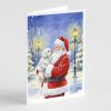 Maltese with Santa Claus Greeting Cards Pack of 8 Blank Cards with Envelopes Whimsical A7 Size 5x7