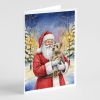 Cairn Terrier with Santa Claus Greeting Cards Pack of 8 Blank Cards with Envelopes Whimsical A7 Size 5x7