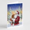 Dachshund with Santa Claus Greeting Cards Pack of 8 Blank Cards with Envelopes Whimsical A7 Size 5x7