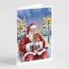 Brussels Griffon with Santa Claus Greeting Cards Pack of 8 Blank Cards with Envelopes Whimsical A7 Size 5x7