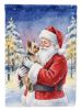 Yorkie with Santa Claus House Flag Large Porch Sleeve Pole Decorative Outside Yard Banner Artwork Wall Hanging, Polyester, House Size, Multicolor