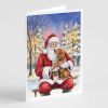 Boykin Spaniel with Santa Claus Greeting Cards Pack of 8 Blank Cards with Envelopes Whimsical A7 Size 5x7