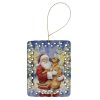 Rhodesian Ridgeback with Santa Claus Porcelain Ornament Christmas Tree Hanging Decorations for Home Christmas Holiday, Rectangle, Gift, Multicolor