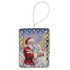 Great Pyrenees with Santa Claus Porcelain Ornament Christmas Tree Hanging Decorations for Home Christmas Holiday, Rectangle, Gift, Multicolor