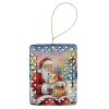 Shiba Inu with Santa Claus Porcelain Ornament Christmas Tree Hanging Decorations for Home Christmas Holiday, Rectangle, Gift, Multicolor