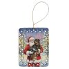 Rottweiler with Santa Claus Porcelain Ornament Christmas Tree Hanging Decorations for Home Christmas Holiday, Rectangle, Gift, Multicolor