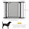 Black Metal Pet Gate 29.5-40.6 Inch Auto Closing Dog Gate with Double Locking System for Doorways Stairs Hallways