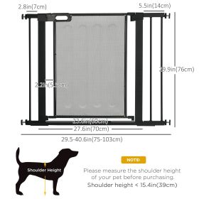 Black Metal Pet Gate 29.5-40.6 Inch Auto Closing Dog Gate with Double Locking System for Doorways Stairs Hallways