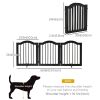 Black 24'H Foldable Dog Gate 3 Panels Freestanding Pet Barrier with Support Feet Indoor Puppy Fence for Small Dogs