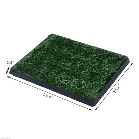 Indoor Outdoor Dog Grass Pad with Tray Artificial Grass for Dogs Puppy Potty Training Bathroom Toilet Mat 51 X 63 CM
