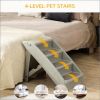 4-Level Portable Dog Stairs for Small Dogs Lightweight Foldable Steps with Nonslip Soft Mats Grey Accessory for High Bed Sofa