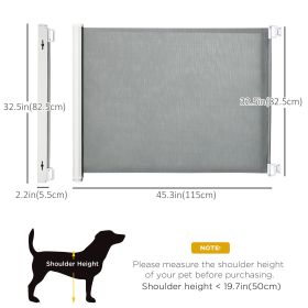 Grey Retractable Pet Safety Barrier Gate Flexible Extensible Barrier for Stairways Doorways Hallways Pet Barrier Gate