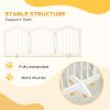 24"H Foldable Dog Gate, 3 Panels Freestanding Pet Gate Barriers Indoor with Support Feet, Puppy Fence for Small Dogs, White