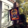 Schnauzer Witchy Halloween House Flag Large Porch Sleeve Pole Decorative Outside Yard Banner Artwork Wall Hanging, Polyester, House Size, Multicolor