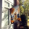 Golden Retriever Spooky Halloween House Flag Large Porch Sleeve Pole Decorative Outside Yard Banner Artwork Wall Hanging, Polyester, House Size