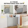 Grey Retractable Pet Safety Barrier Gate Flexible Extensible Barrier for Stairways Doorways Hallways Pet Barrier Gate