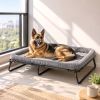 Elevated Dog Bed, Large Raised Outdoor Dog Bed with Removable Pad and Metal Frame, Portable Pet Cot for XL Breeds