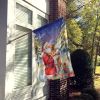 Vizsla with Santa Claus House Flag Large Porch Sleeve Pole Decorative Outside Yard Banner Artwork Wall Hanging, Polyester, House Size, Multicolor